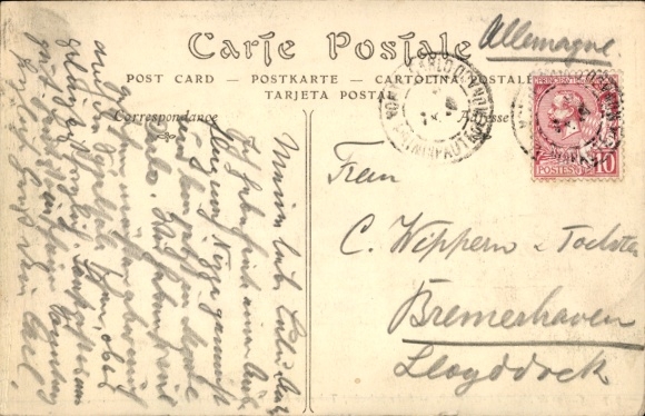 Postcard Monte Carlo Monaco, Casino de Monte-Carlo, Salle Schmitt, Roulette table, crowd