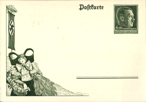 KP pocztowa Reichsertedankfest 1938 Bückeberg, Schaumburg Strój Lippijski