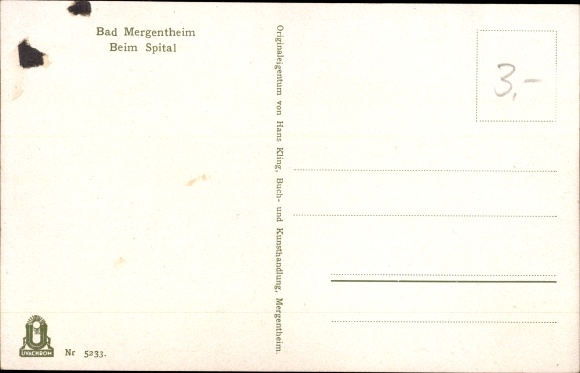 Postcard Bad Mergentheim in Tauberfranken, near the hospital