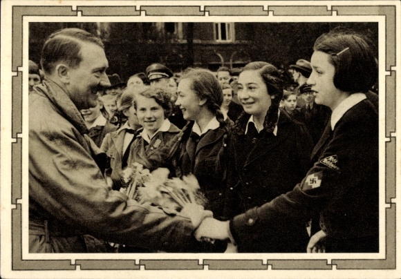 Postal stationery Postcard Führer and Reich Chancellor Adolf Hitler, well-wishers, BDM