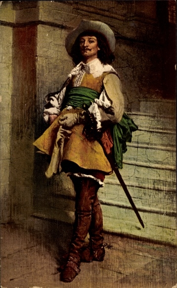 Artist Postcard Meissonier, A Cavalier from the Time of Louis XIII