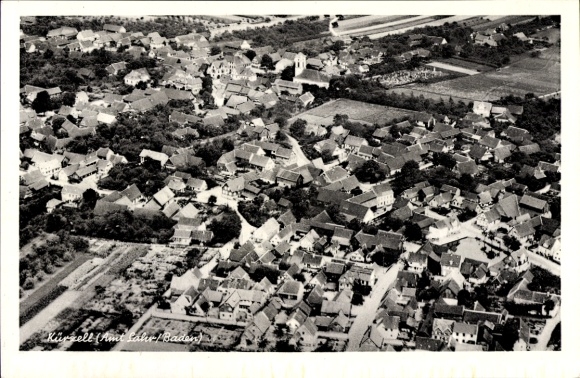 Ak Kürzell Meißenheim Ortenaukreis, Fliegeraufnahme der Stadt