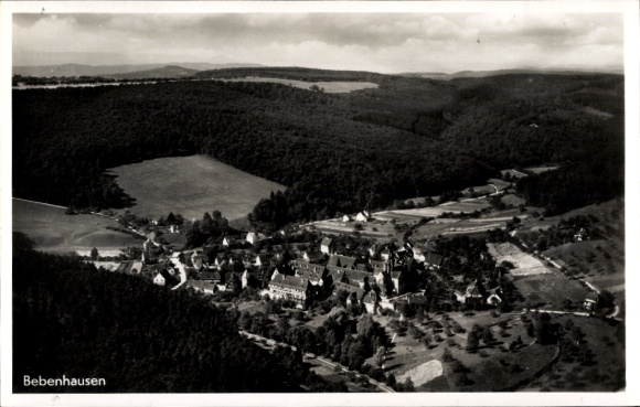 Ak Bebenhausen Tübingen am Neckar, Luftaufnahme von  ländliche Landschaft, Wald, Hügel