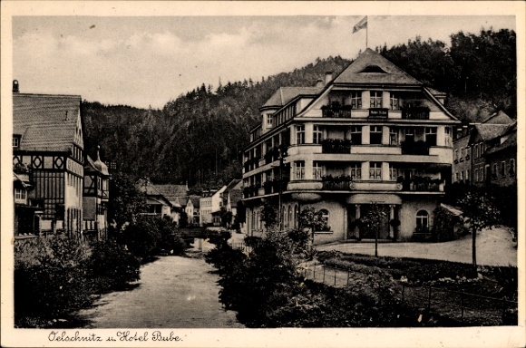 Postcard Bad Berneck in the Fichtelgebirge Bavaria, Oelschnitz, Hotel Bube.
