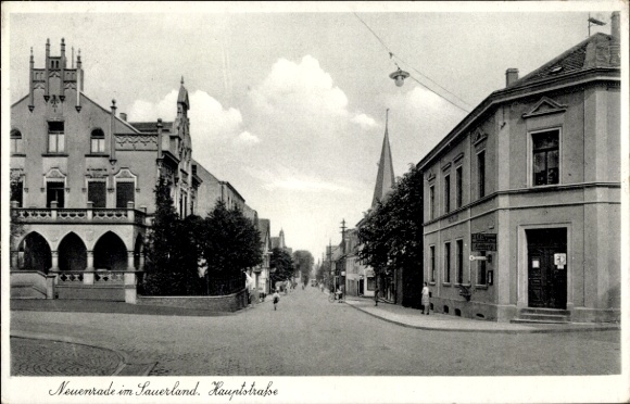 Postcard Neuenrade in Sauerland, main street
