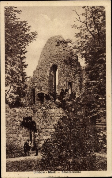 Postcard Lindow in der Mark, monastery ruins
