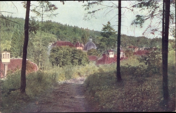 Postcard Tobelbad Steiermark, partial view with parish church