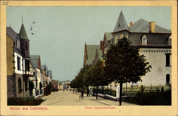 Postcard Kastellaun in the Hunsrück, Obere Bahnhofstrasse