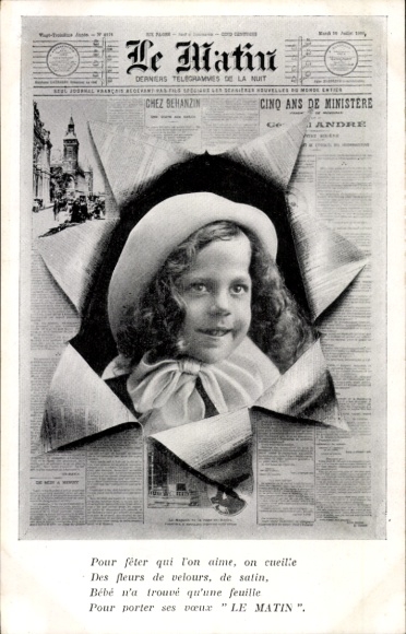 Newspaper PC child portrait, newspaper Le Matin