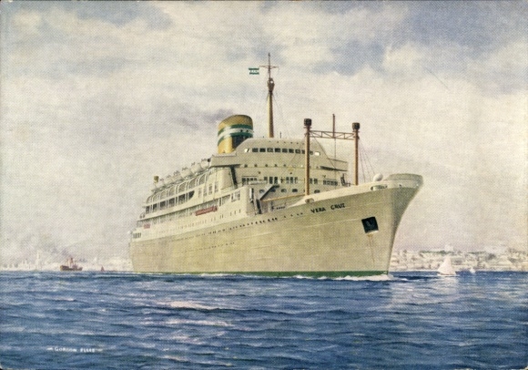 Kunstenaar Ak Ellis, G., Stoomboot Vera Cruz, Companhia Colonial de Navegação CCN