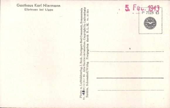 Postcard Elbrinxen Lügde in the Weserbergland, aerial photograph