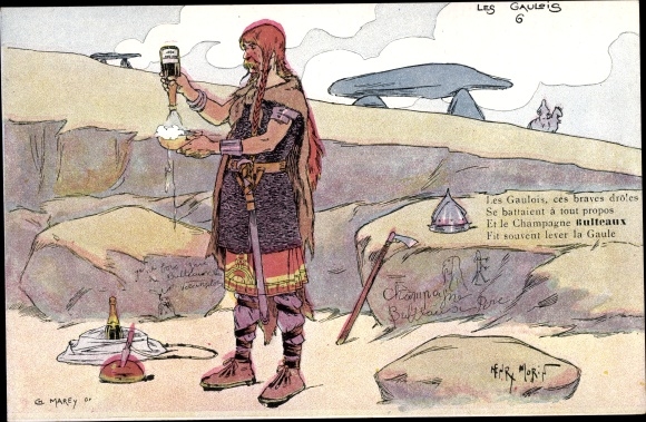 Artist Postcard Morin, Henry, The Gauls, Gallier, Champagne Bulteaux Pere