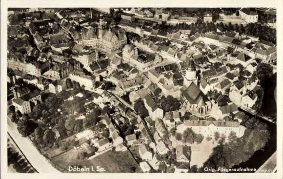 Ak Döbeln in Sachsen, Fliegeraufnahme