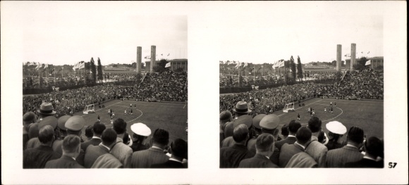 Stereo image photo &quot;The Olympic Games 1936&quot;, No. 57 Berlin Reichssportfeld