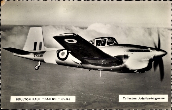 Postcard Boulton Paul Balliol, training aircraft