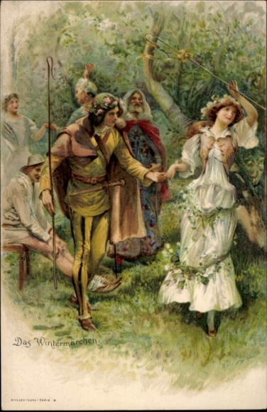 Künstler Litho Theaterszene, Das Wintermärchen, William Shakespeare