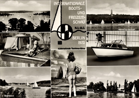 Ak Berlin Zehlendorf Wannsee, Havellandschaft, Wannsee, Tegeler See, Internationale Boots- und...