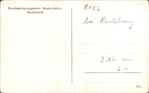 Postcard Niederrödern Rödern Ebersbach near Großenhain Saxony, Federal Convalescent Home