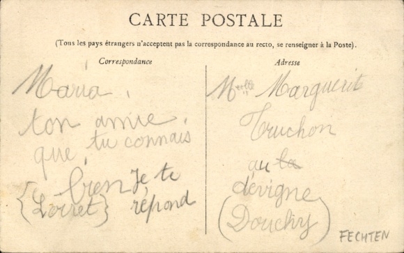 Postcard Les Sports, Assaut a l'epee, fencing match