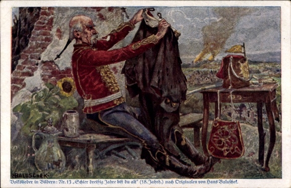 Song Artist Postcard Baluschek, Hans, You are almost thirty years old, Folk Songs 13