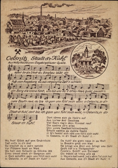 Lied Ak Oelsnitz Erzgebirge, Stadt d'r Kuhl' von Willy Kaufmann