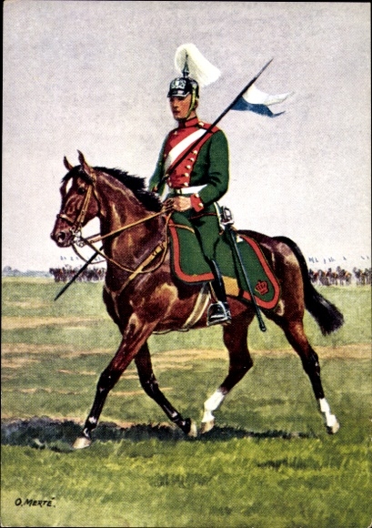 Artist Postcard Merté, Oskar, Augsburg, Traditional Regiment Cavalry Regiment 17