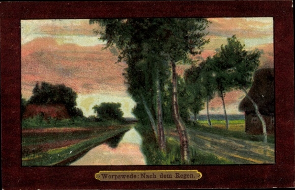 Artist Postcard Wencke, S., Worpswede in Lower Saxony, After the Rain, No. 1093