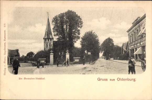 Ak Oldenburg im Großherzogtum Oldenburg, am Gertruden Kirchhof