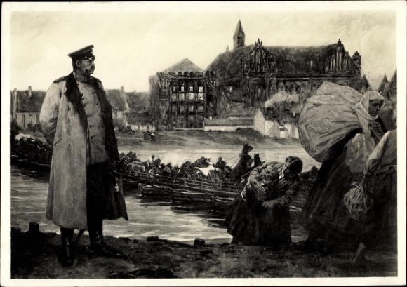 KP artysty Malbork Marienburg Prusy Zachodnie, Hindenburg przed Marienburgiem, 23 sierpnia 1914