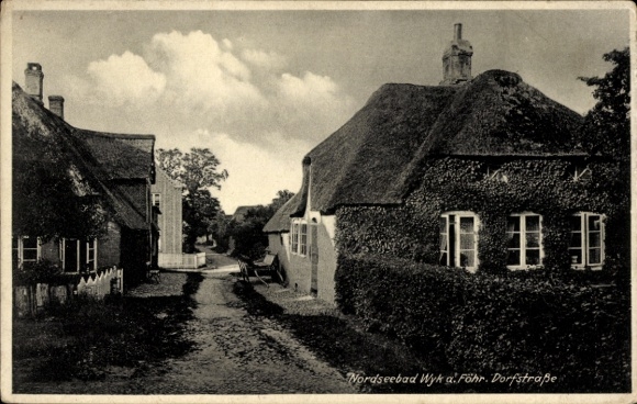 Ak Wyk auf Föhr Nordfriesland, Dorfstraße