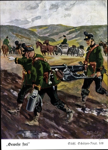KP artysty Döbrich-Steglitz, bez karabinu!, Sächs Schützen Regt 108