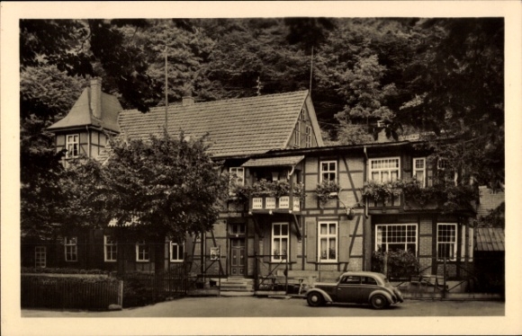 Ak Trusetal in Thüringen, Gasthaus Zum Trusentaler Wasserfall