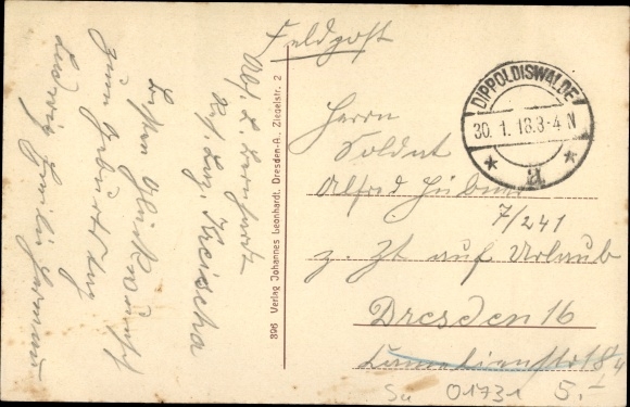 Postcard Wilisch Kreischa near Dresden, house with garden