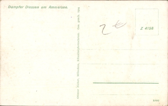 Artist Postcard Steamer Diessen on Lake Ammersee