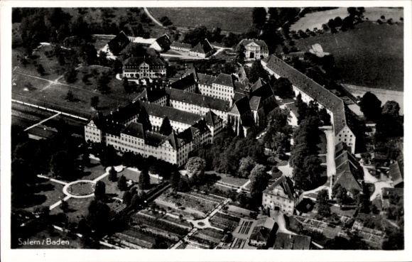Postcard Salem in the Bodenseekreis Baden, Salem Castle, aerial photograph