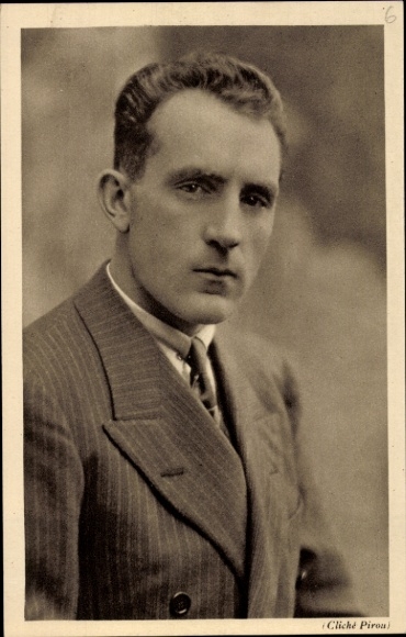 Postcard pilot Maurice Bellonte, portrait