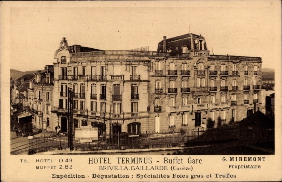 KP Brive la Gaillarde Corrèze, Hotel Terminus, dworzec kolejowy
