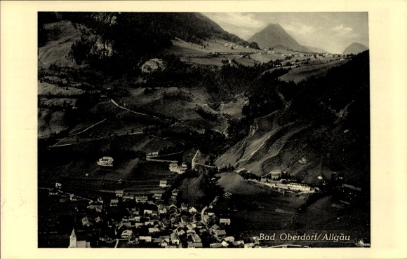 Postcard Bad Oberdorf Bad Hindelang in the Oberallgäu, aerial photograph
