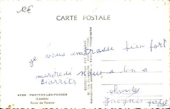 Postcard Pontenx les Forges Landes, street view