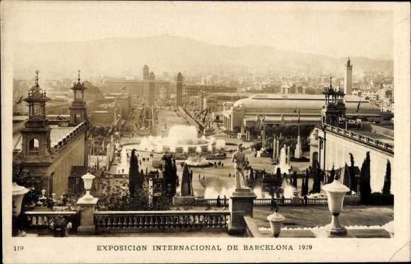 PC Barcelona Catalonia Spain, International Exhibition 1929, Panorama, National Palace