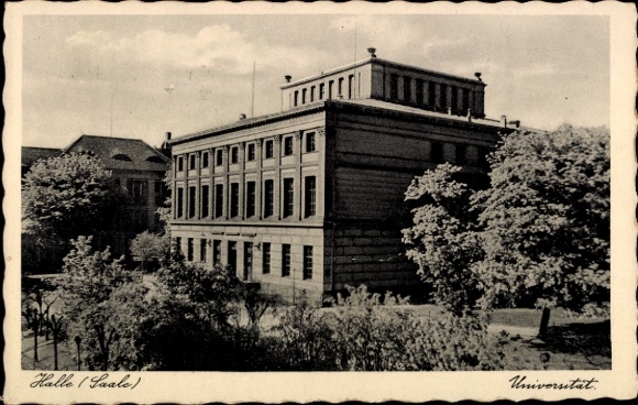 Postcard Halle an der Saale, University