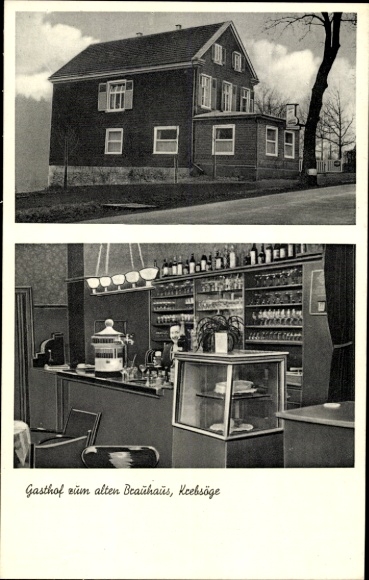 Postcard Krebsöge Radevormwald Oberbergischer Kreis, Inn at the old brewery, owner Otto Weber