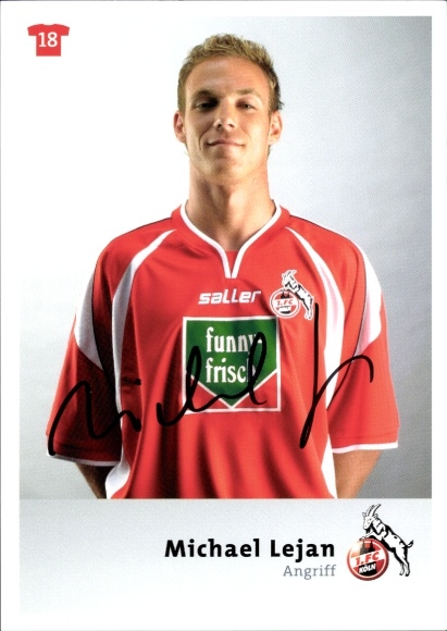 Autogrammkarte Fußballer Michael Lejan, 1. FC Köln, Autogramm