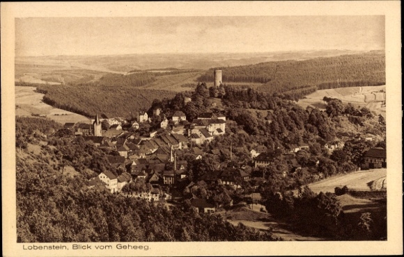 Ak Bad Lobenstein in Thüringen,  Blick vom Geheeg, Landschaft, Stadtansicht,  