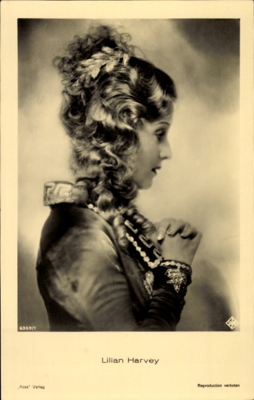 Ak-actrice Lilian Harvey, portret in profiel, Ross Verlag 6369 1