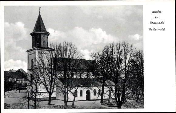 Postcard Kroppach in the Westerwald, church