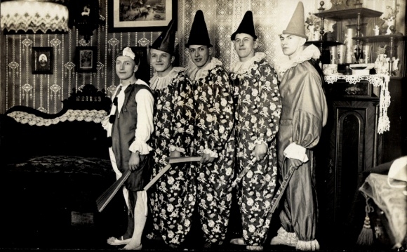 Photo Postcard Carnival, group Harlequins