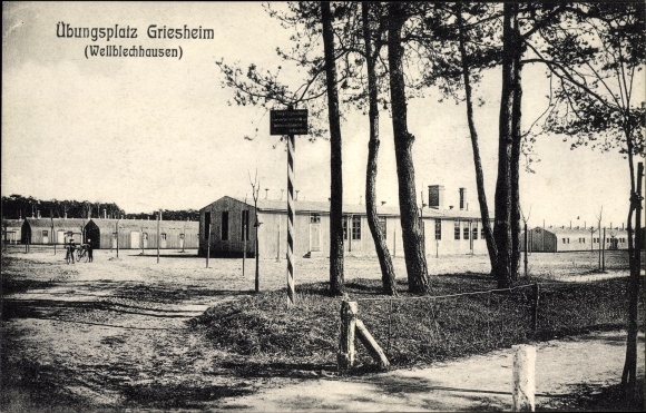Postcard Griesheim near Darmstadt, military training area
