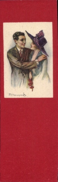 Artist Postcard Bompard, Sergio, lovers, embrace
