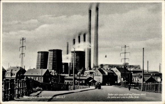 Postcard Bitterfeld in Saxony-Anhalt, Chimney Works I